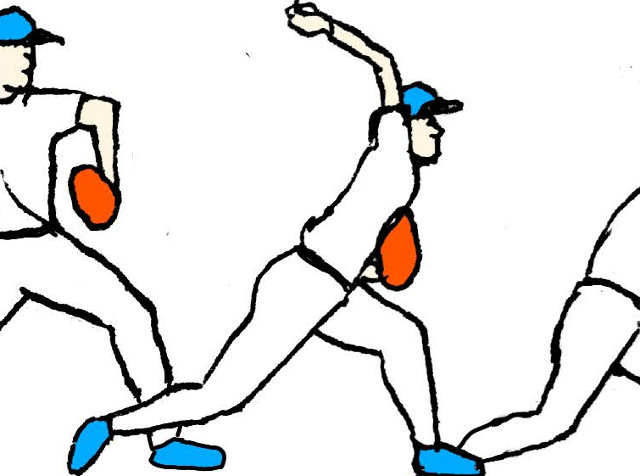 大人の野球の肩の痛みの症状は、コッキング後期から加速動作が不良となる